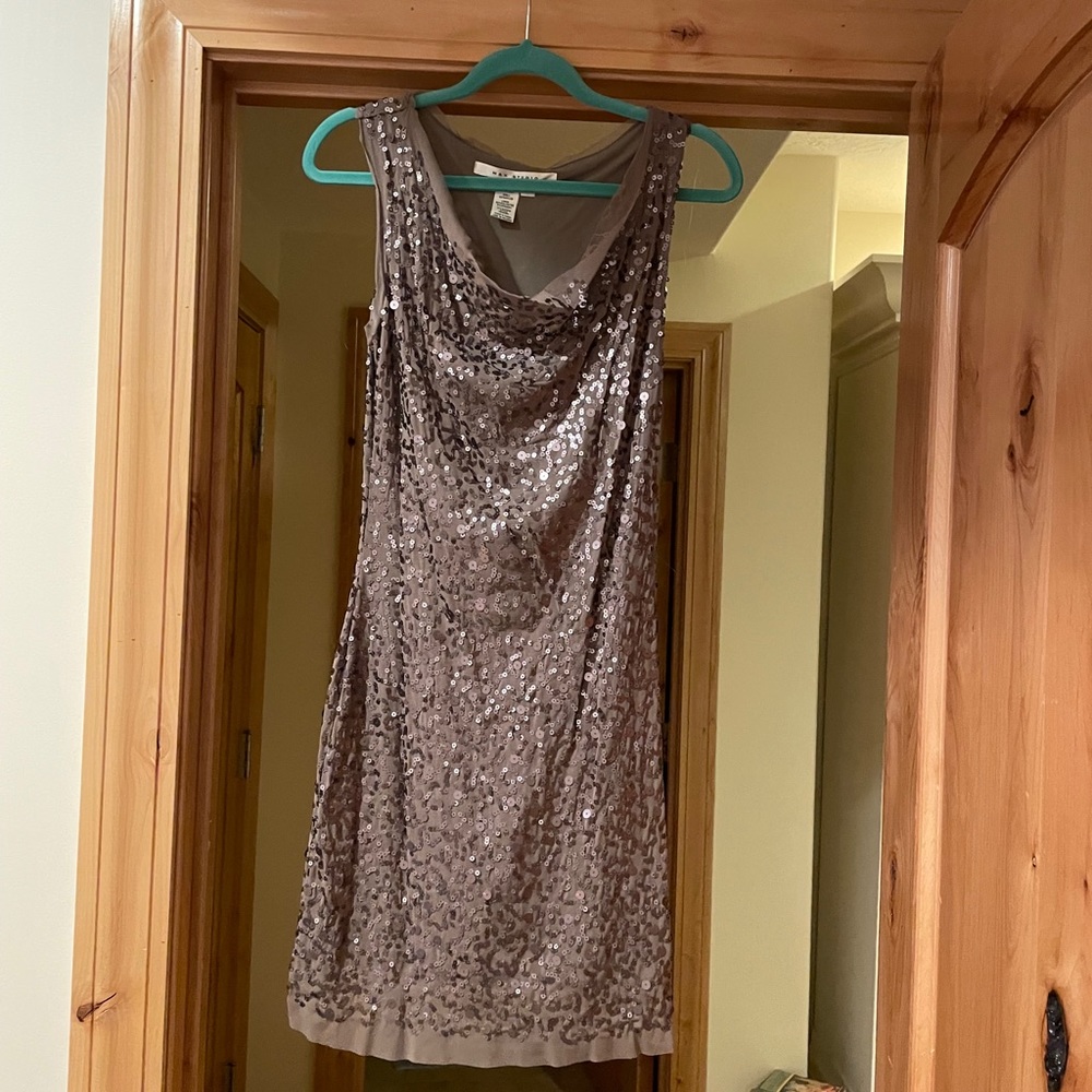 Silver/ Grey  sequin formal dress